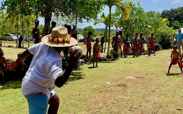 U.S. Coast Guard members participate in Yap Day