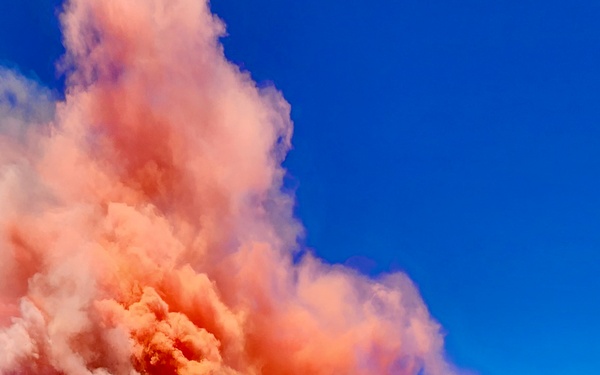 U.S. Coast Guard members conduct pyrotechnic training
