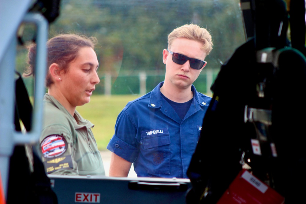 U.S. Coast Guard Dolphin helicopter crew trains in Guam