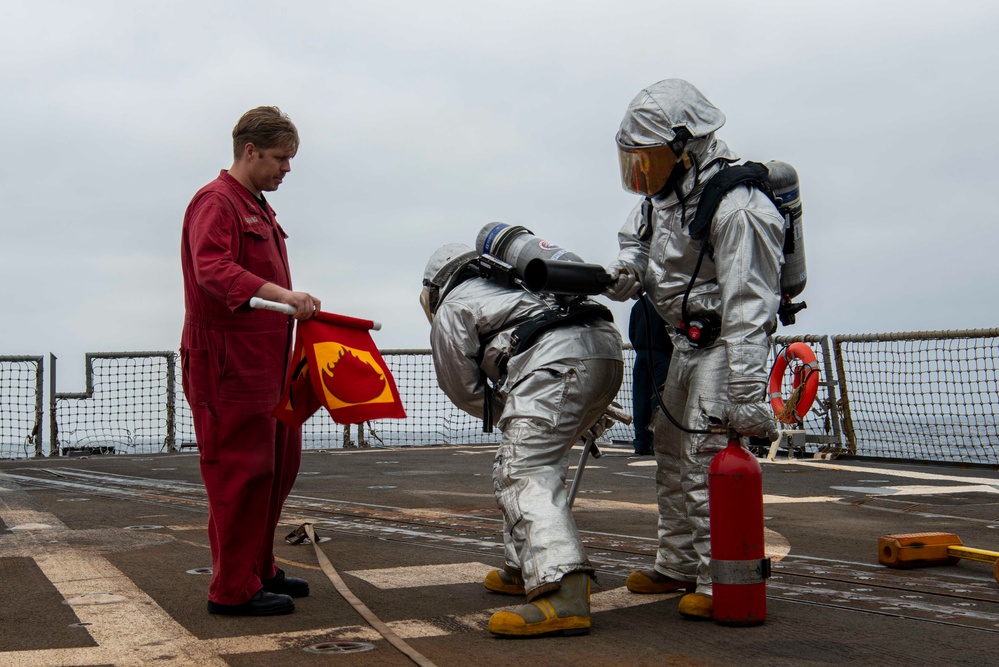 Wayne E. Meyer Aircraft Firefighting Drill