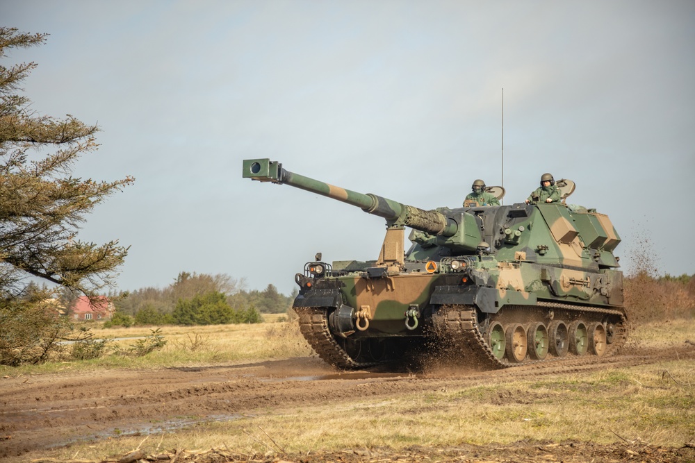 Polish soldiers Maneuver the AHS Krab during Dynamic Front 23