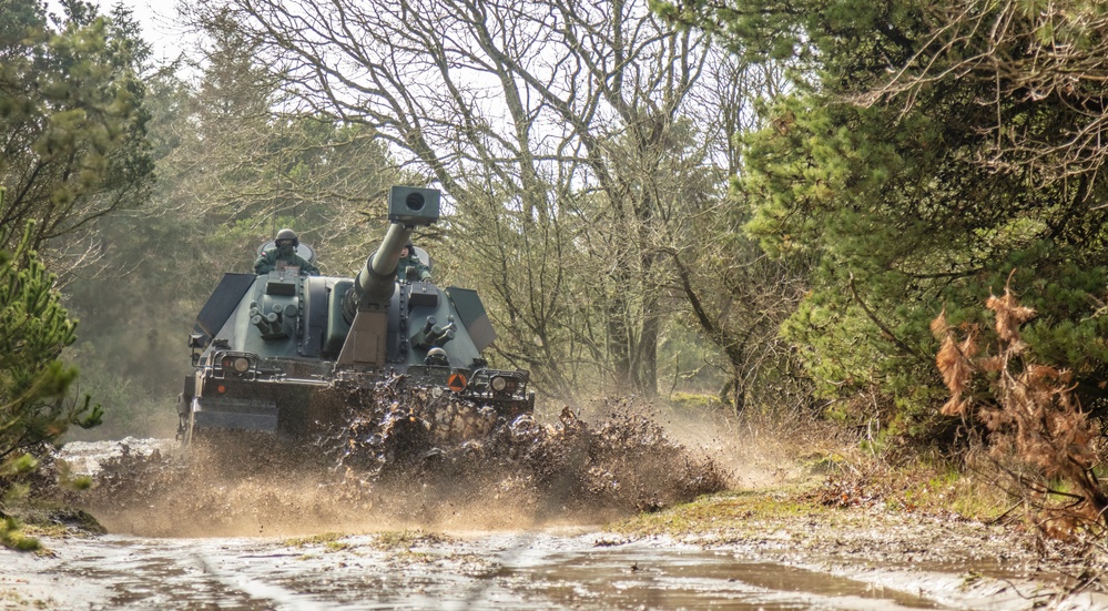 Polish soldiers Maneuver the AHS Krab during Dynamic Front 23