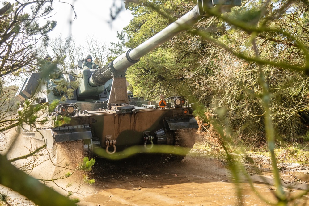 Polish soldiers Maneuver the AHS Krab during Dynamic Front 23