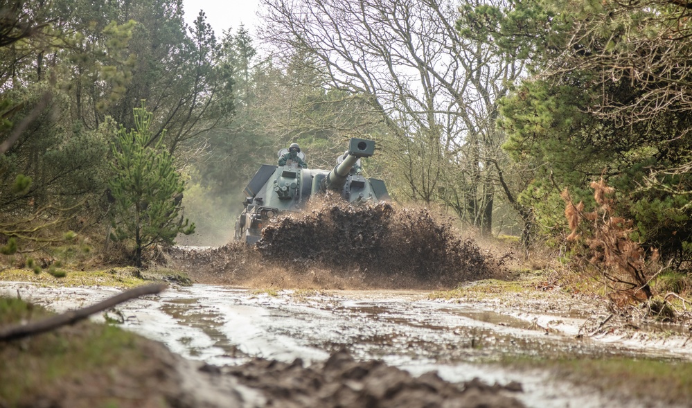 Polish soldiers Maneuver the AHS Krab during Dynamic Front 23