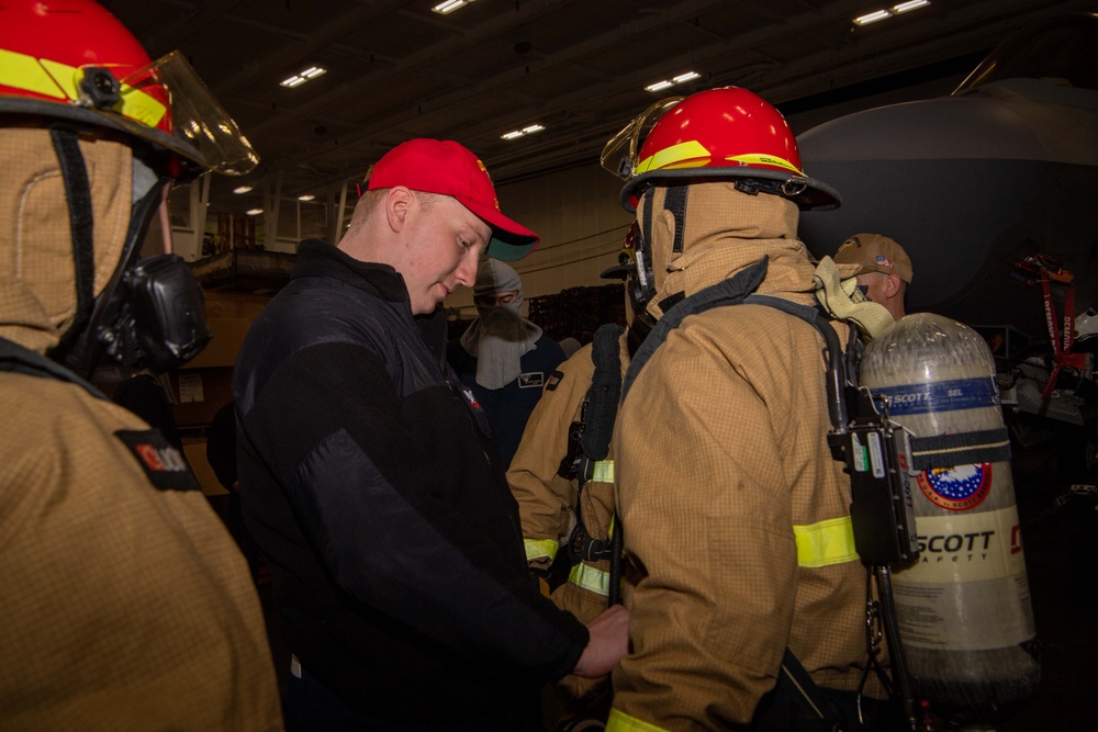 USS Carl Vinson (CVN) Sailors Conducts General Quarters Drills in Pacific Ocean