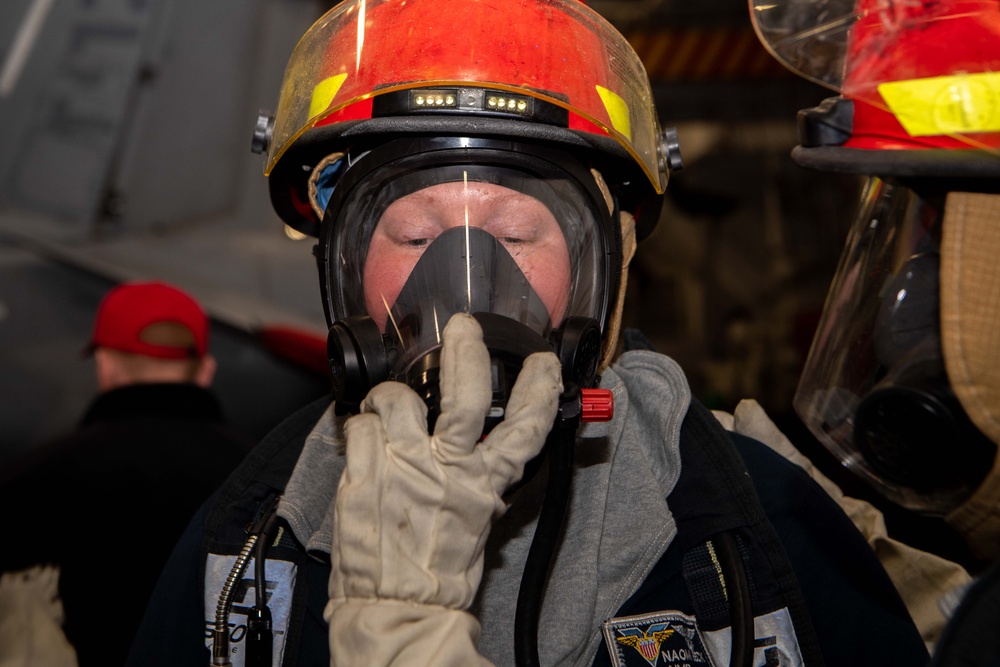 USS Carl Vinson (CVN) Sailors Conducts General Quarters Drills in Pacific Ocean