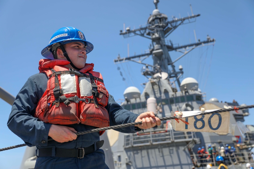 USS Milius (DDG 69) Conducts Underway Replenishment with USNS Wally Schirra (T-AKE 8)