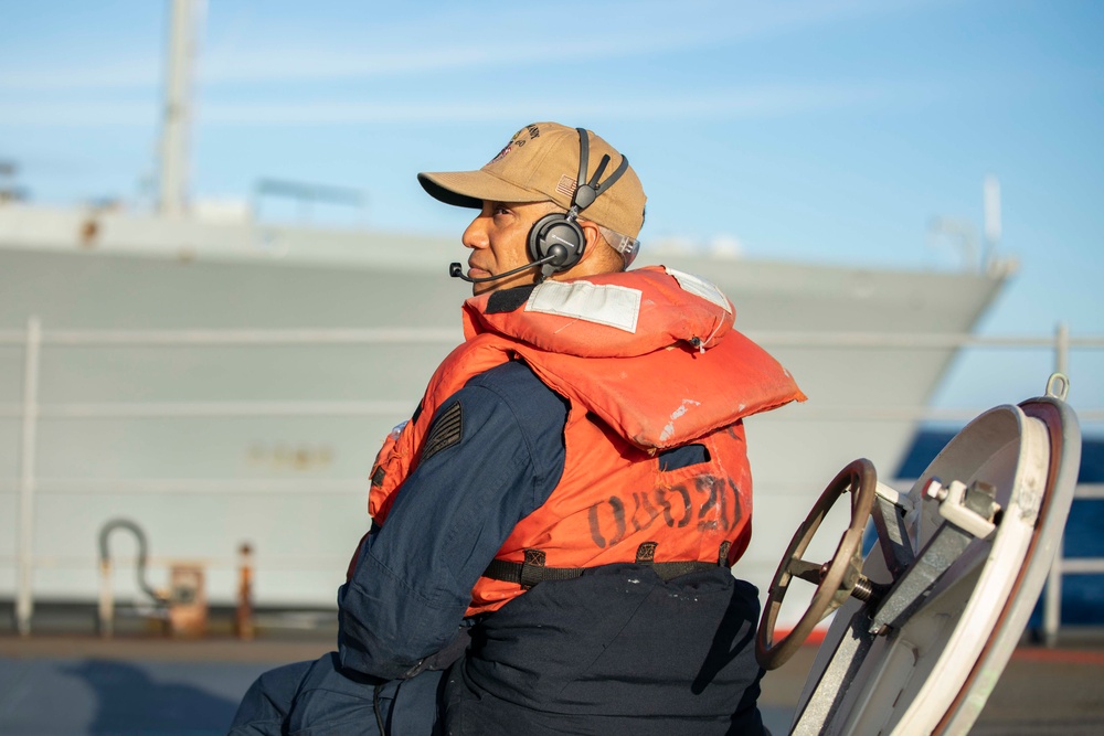 USS Normandy Conducts a Replenishment-at-Sea