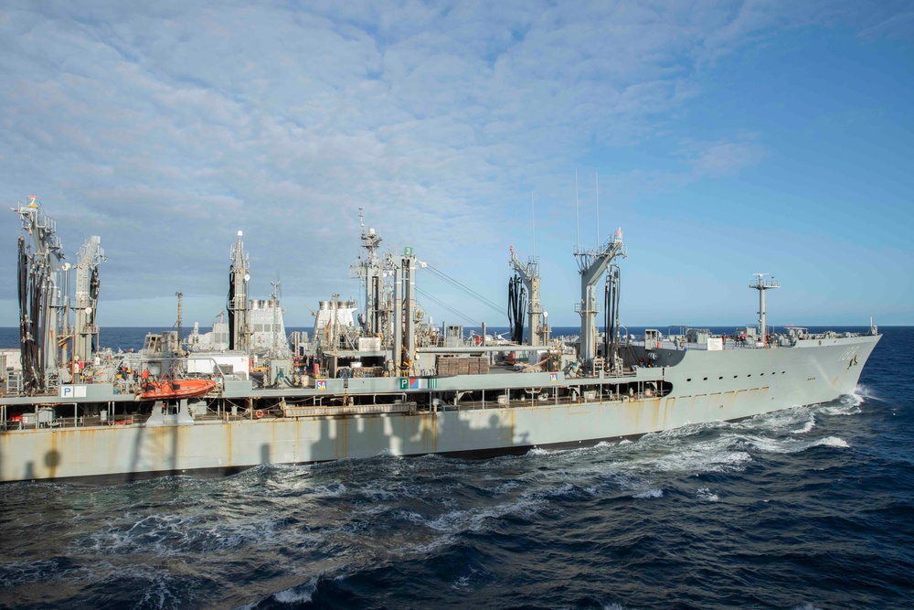 USS Normandy Conducts a Replenishment-at-Sea