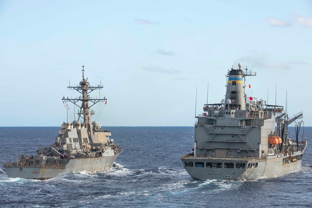 USS Normandy Conducts a Replenishment-at-Sea