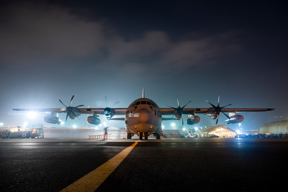 VMGR-252 Broncos conduct an aerial refueling