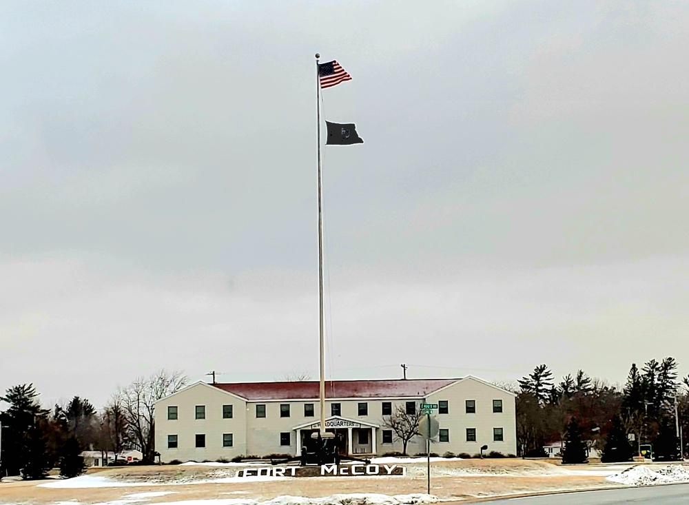 American Flag and Fort McCoy