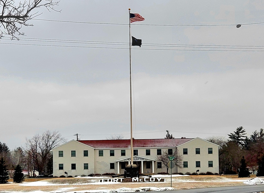 American Flag and Fort McCoy