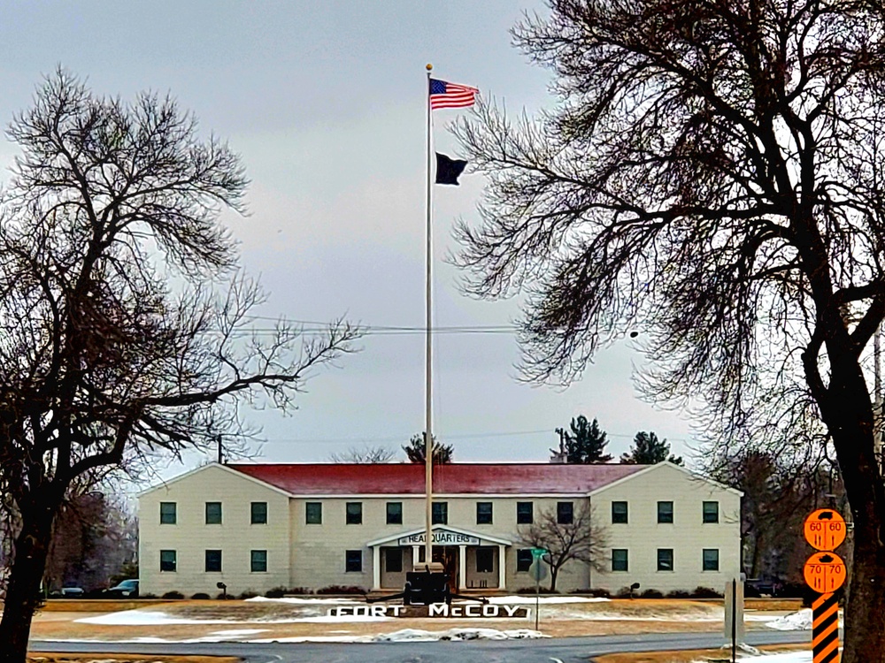 American Flag and Fort McCoy