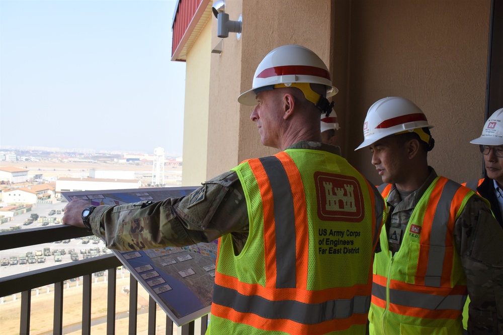 Army engineers construct Family Housing Towers on Camp Humphreys in Korea