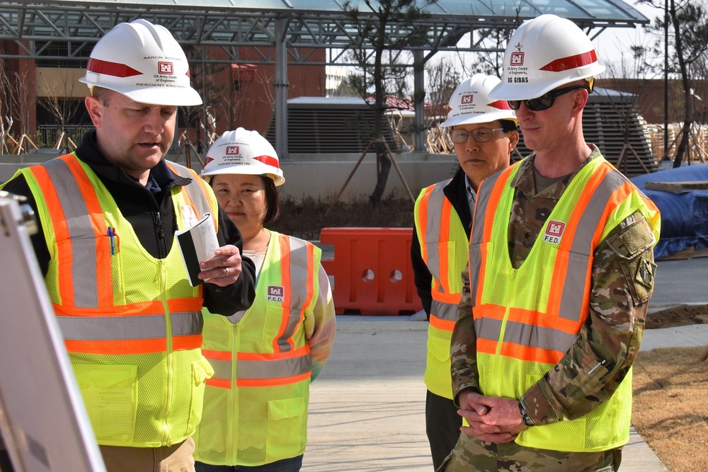 Army engineers construct Family Housing Towers on Camp Humphreys in Korea