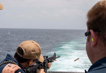 USS Charleston conducts live-fire exercise in the Bay of Bengal