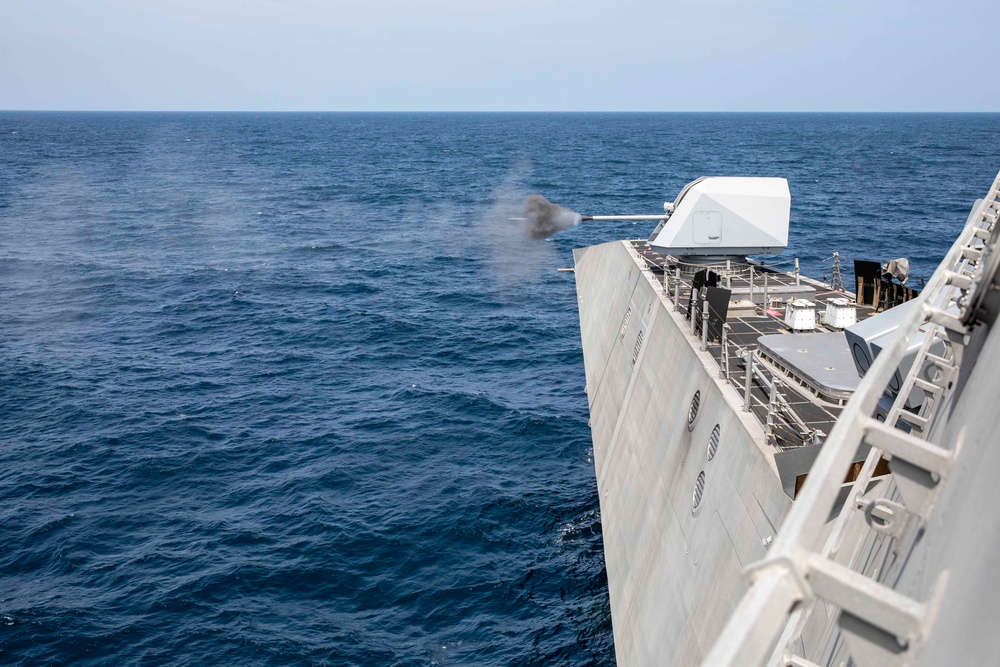 USS Charleston conducts live-fire exercise in the Indian Ocean