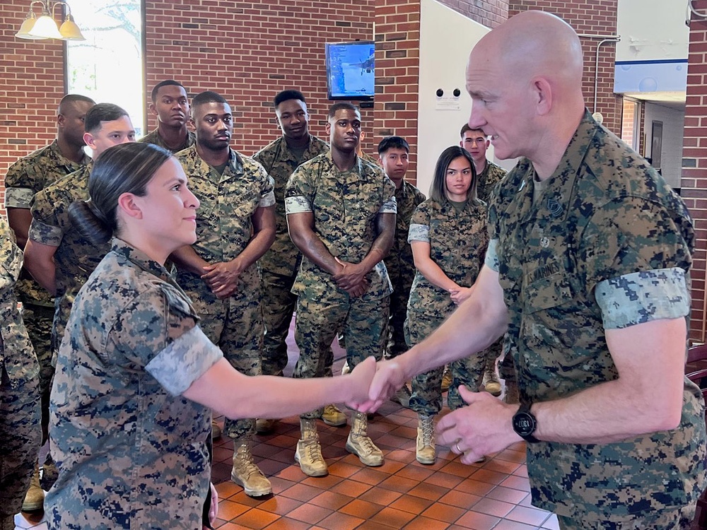 Sergeant Major of the Marine Corps engages NCO leadership at MCB Quantico