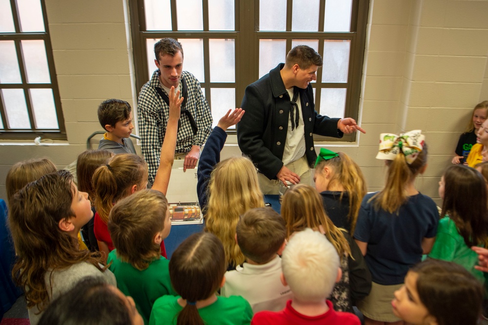 USS Constitution crew speaks at elementary school