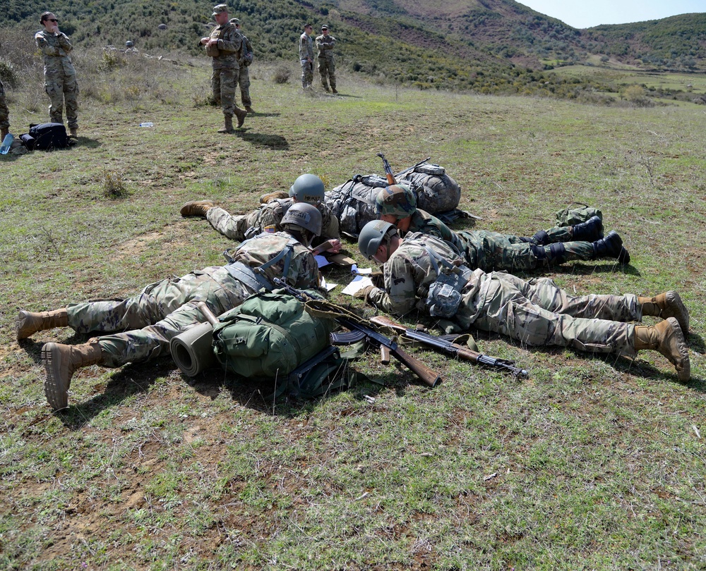 New Jersey Army National Guard and Albanian Armed Forces Officer Candidate School cadets learn leadership and tactics