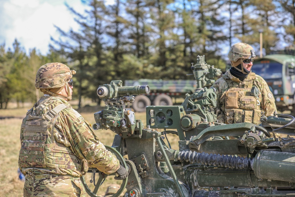 Carnage Battery Conducts Howitzer live fire during Dynamic Front 23