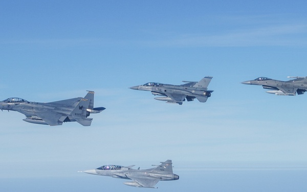 U.S. Air Force participates in formation flight during Exercise Cope Tiger 23