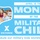 This is a promotional banner from the Army &amp; Air Force Exchange Service (EXCHANGE) recognizing April as the Month of the Military Child. The graphic features children and a teacher examining a globe in what appears to be a library setting. The design uses a bright blue color scheme with bold white typography to convey the celebratory message.