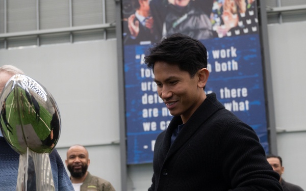 Prince Abdul Mateen of Brunei tours Seattle Seahawks training facility