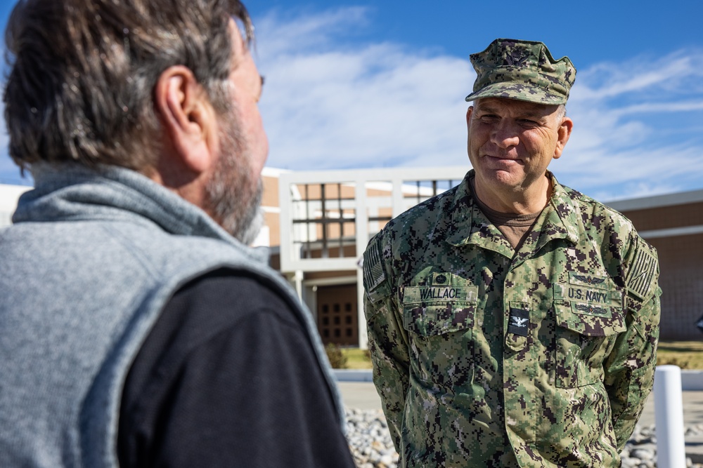 The family of Robert E. Bush visits the Robert E. Bush Naval hospital