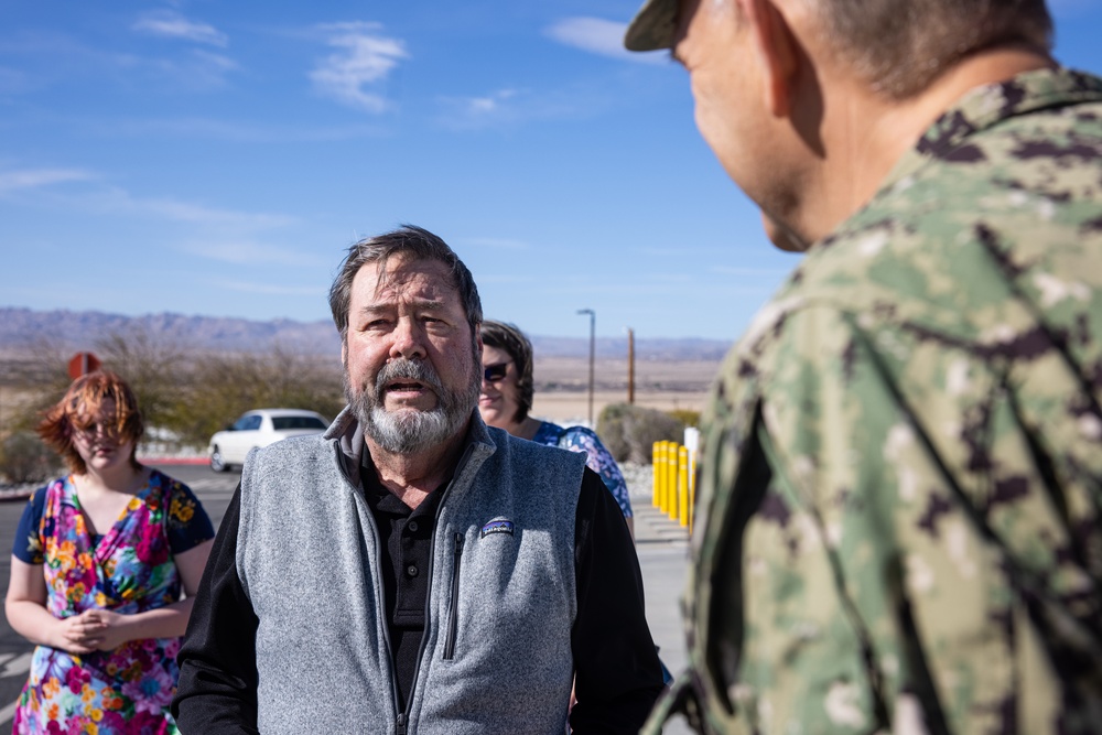 The family of Robert E. Bush visits the Robert E. Bush Naval hospital