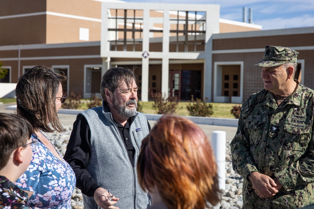 The family of Robert E. Bush visits the Robert E. Bush Naval hospital