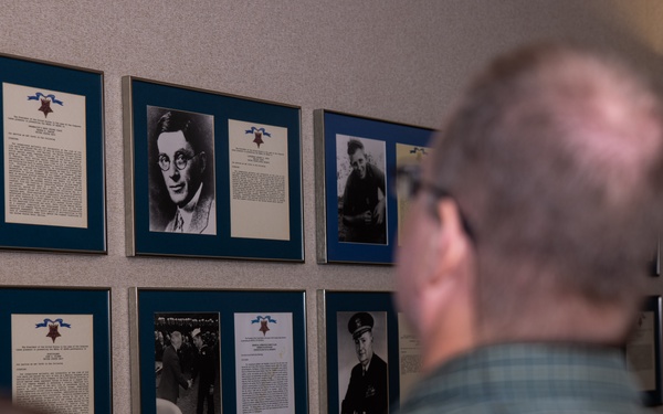 The family of Robert E. Bush visits the Robert E. Bush Naval hospital