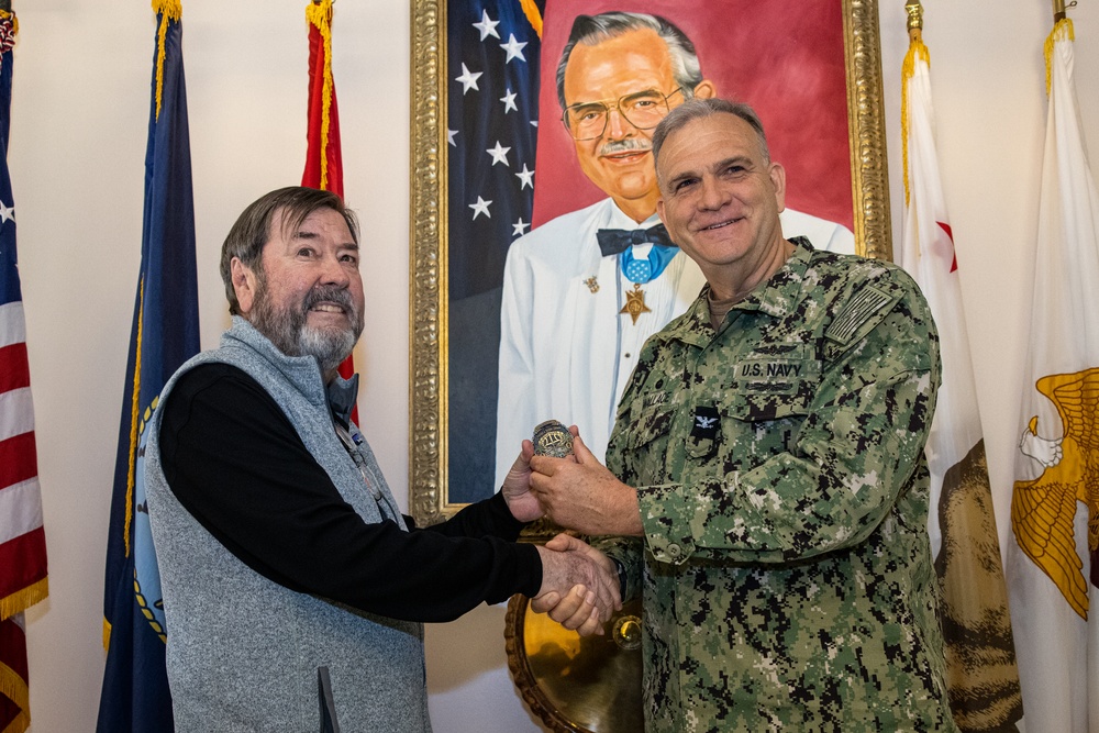 The family of Robert E. Bush visits the Robert E. Bush Naval hospital