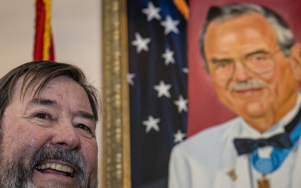 The family of Robert E. Bush visits the Robert E. Bush Naval hospital