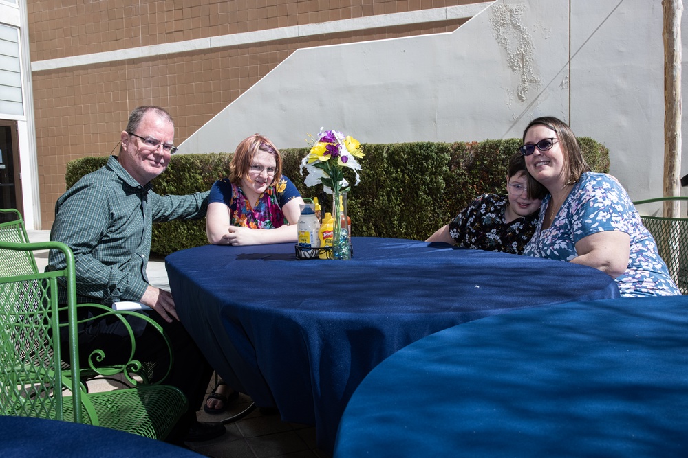 The family of Robert E. Bush visits the Robert E. Bush Naval hospital