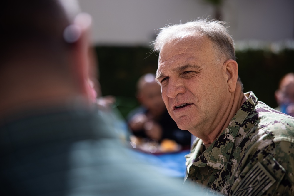 The family of Robert E. Bush visits the Robert E. Bush Naval hospital