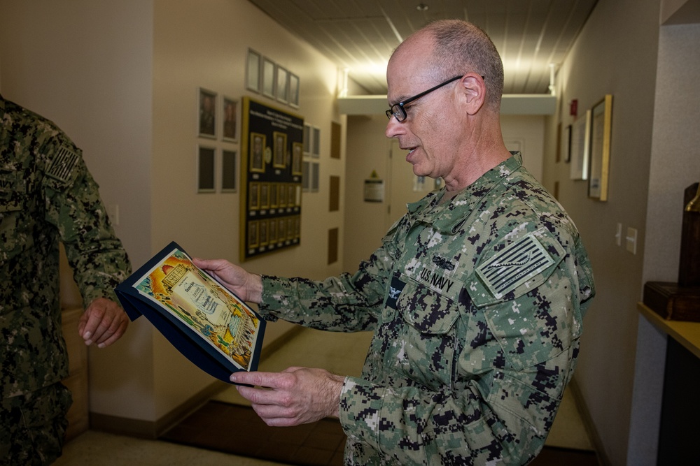 The family of Robert E. Bush visits the Robert E. Bush Naval hospital