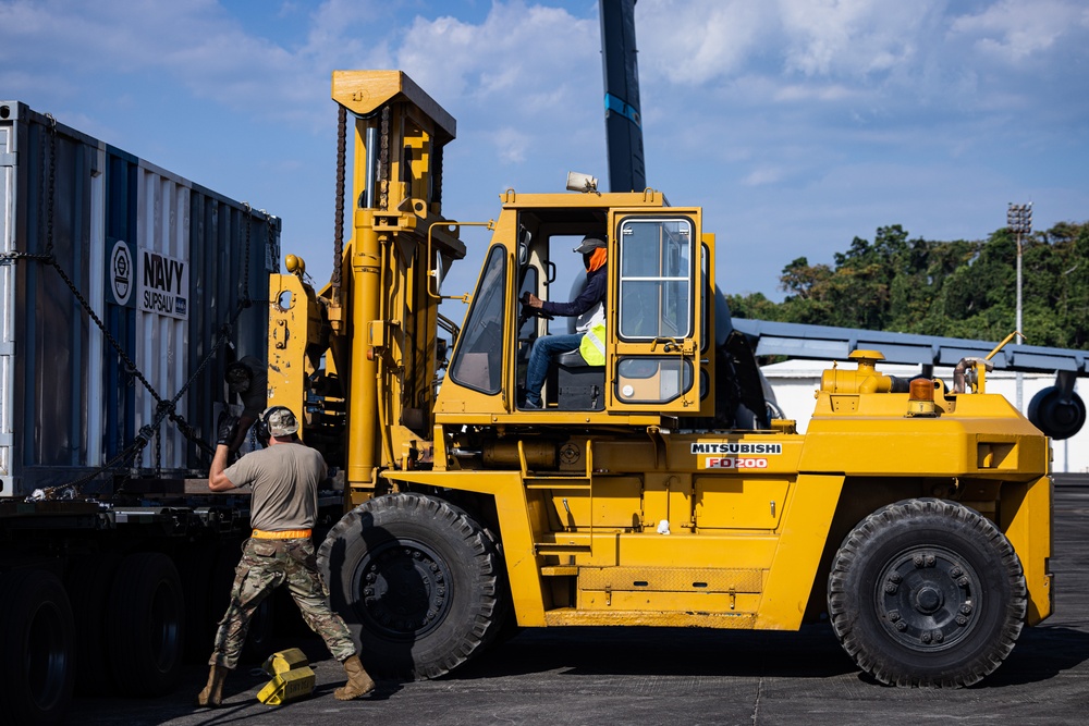 C5-M Super Galaxy delivers equipment in support of Philippines oil-spill response