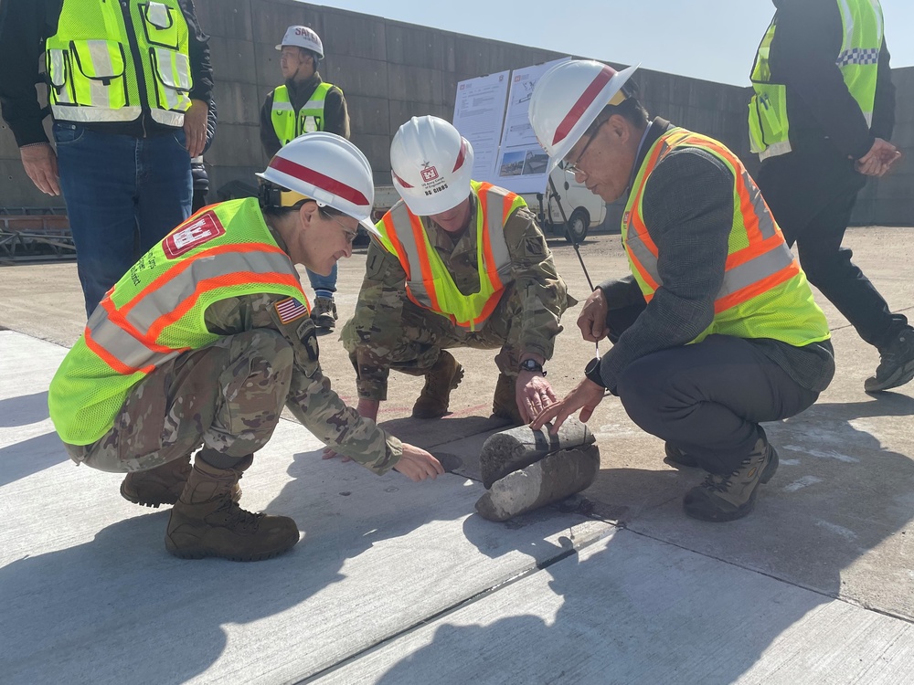 Army engineers construction projects on Kunsan Air Base in Korea