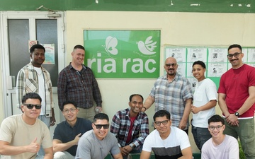 Marines with TF 51/5 volunteer at a local school in Bahrain