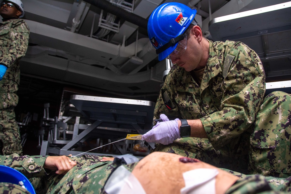 USS Ronald Reagan (CVN 76) conducts active shooter drill