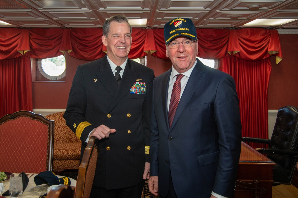 USS Ronald Reagan (CVN 76) Sailors host tour for German Minister of Defense