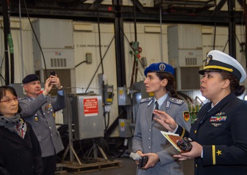 USS Ronald Reagan (CVN 76) Sailors host tour for German Minister of Defense