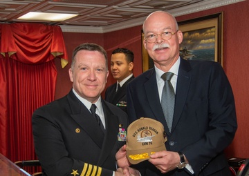 USS Ronald Reagan (CVN 76) Sailors host tour for German Minister of Defense