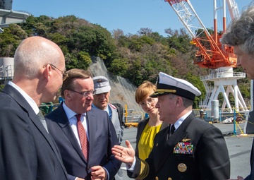 USS Ronald Reagan (CVN 76) Sailors host tour for German Minister of Defense