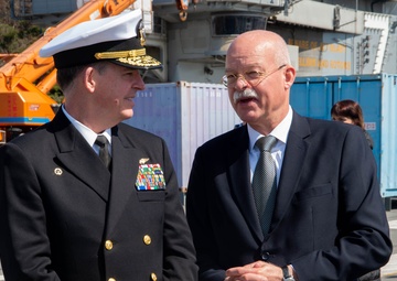 USS Ronald Reagan (CVN 76) Sailors host tour for German Minister of Defense