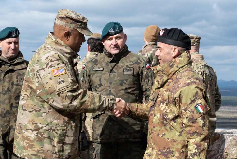 Gen. Darryl Williams speaks to key leaders during the Exercise Dynamic Front 23