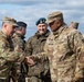 Gen. Darryl Williams shakes hands with MG Stephen Maranian During Exercise Dynamic Front