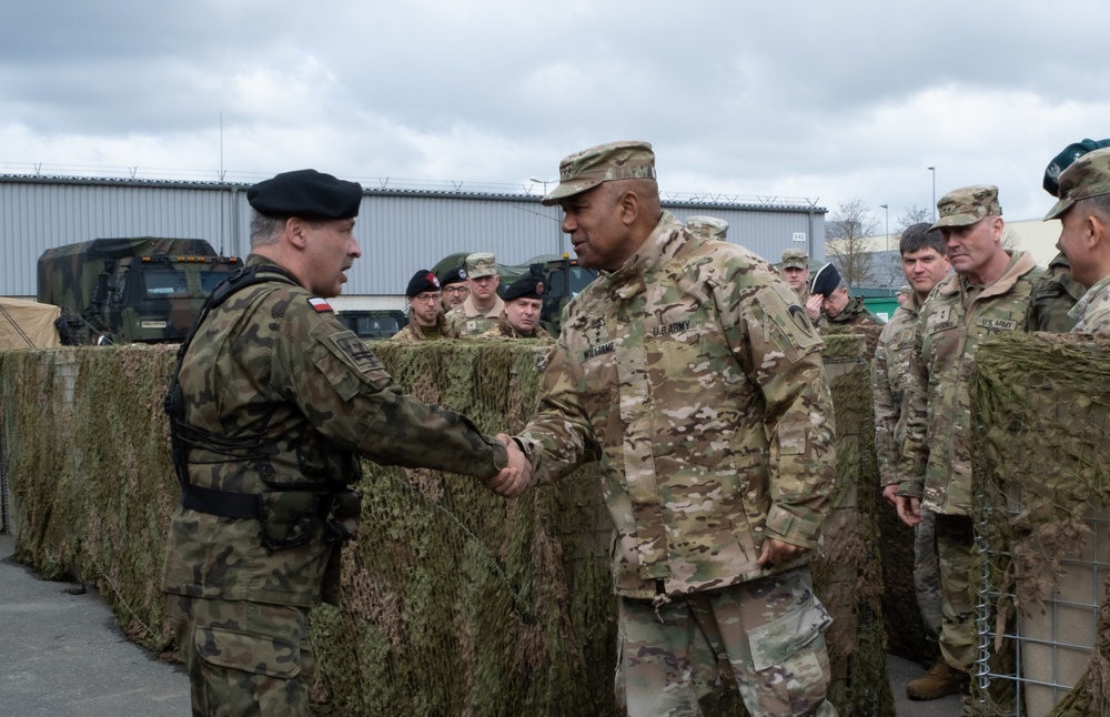 Gen. Darryl Williams speaks to key leaders during the Exercise Dynamic Front 23